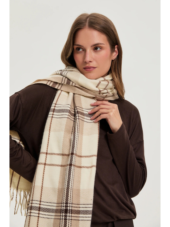 Moodo Šál v kostke béžový Moodo