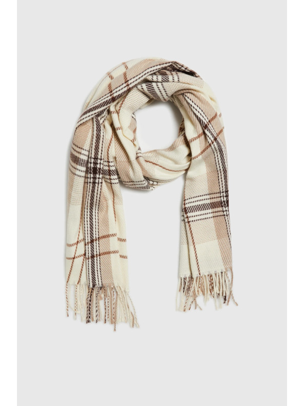 Moodo Šál v kostke béžový Moodo