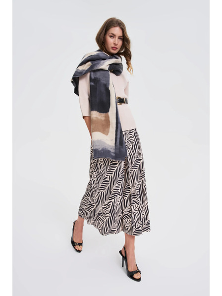 Moodo Vzorovaný šál tmavosivý Moodo