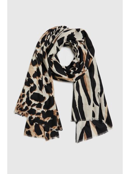 Moodo Šál so zvieracou potlačou béžový Moodo