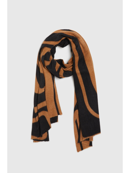 Moodo Šál s geometrickým vzorom hnedý Moodo