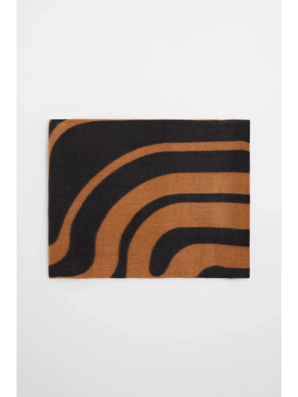 Moodo Šál s geometrickým vzorom hnedý Moodo