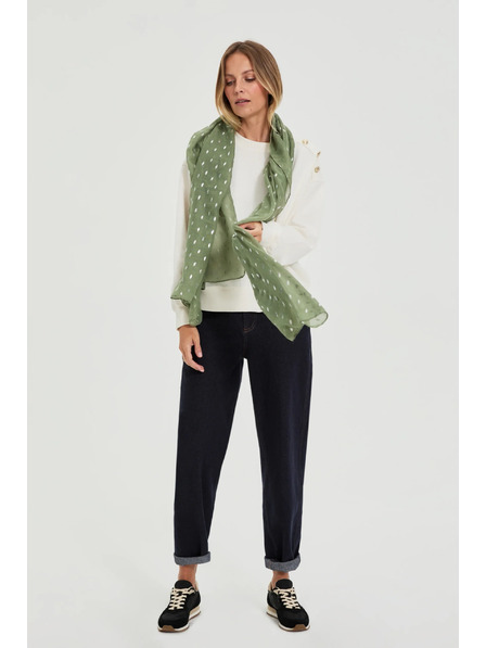 Moodo Šál s potlačením olivový Moodo