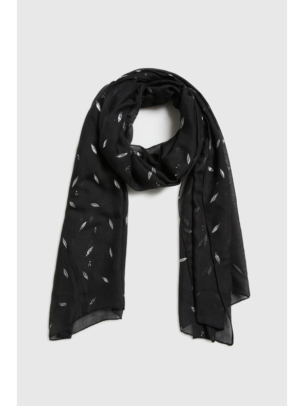 Moodo Šál s metalickým potlačením čierny Moodo