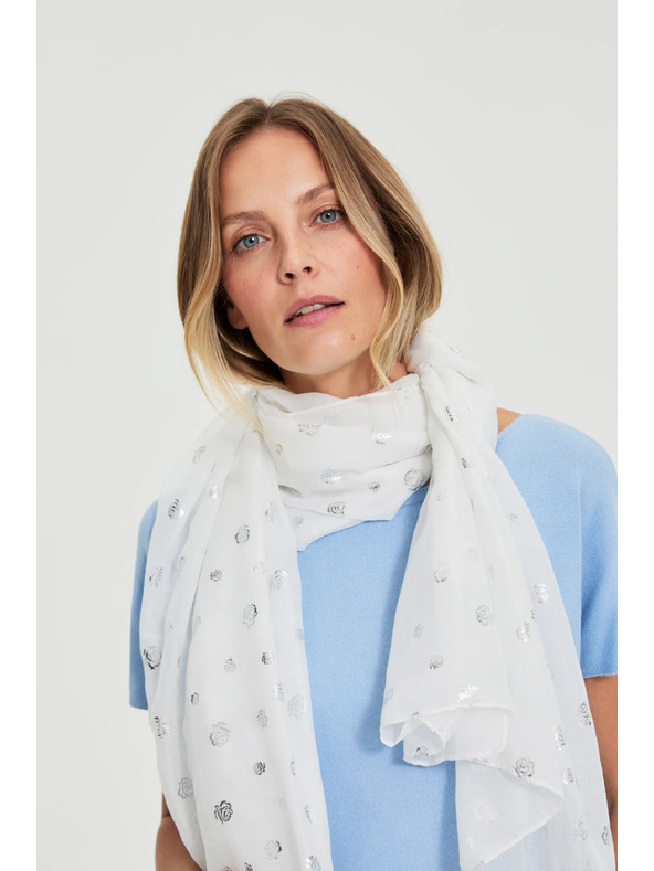 Moodo Šál s potlačením biely Moodo