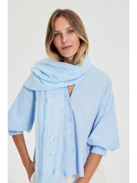 Moodo Šál s kovovým potlačením modrý Moodo