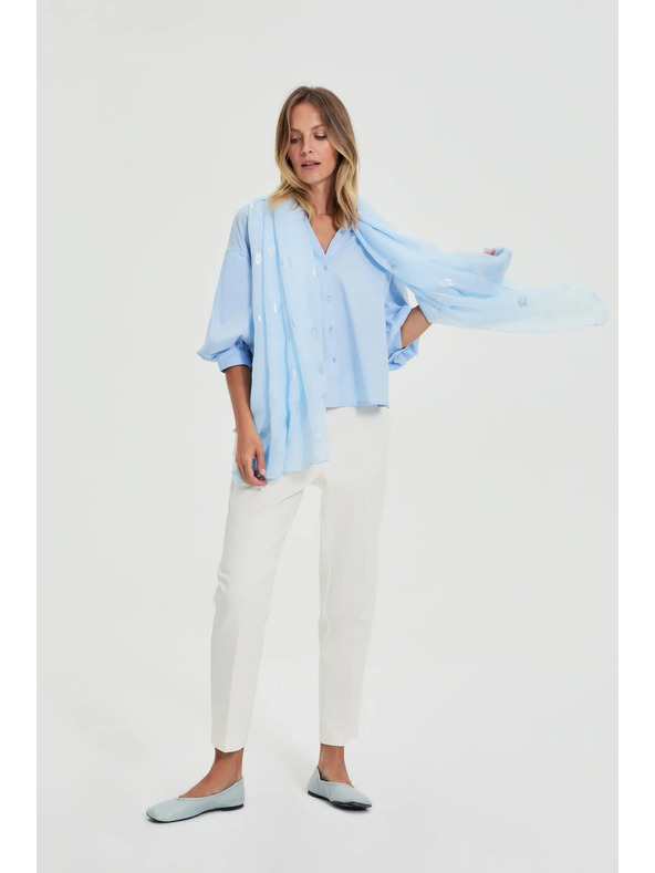 Moodo Šál s kovovým potlačením modrý Moodo