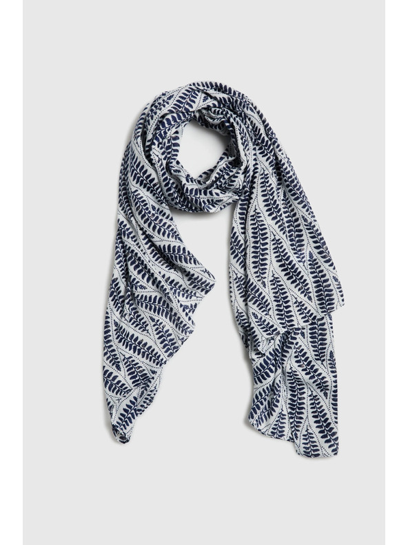 Moodo Šál s rastlinným vzorom tmavomodrý Moodo