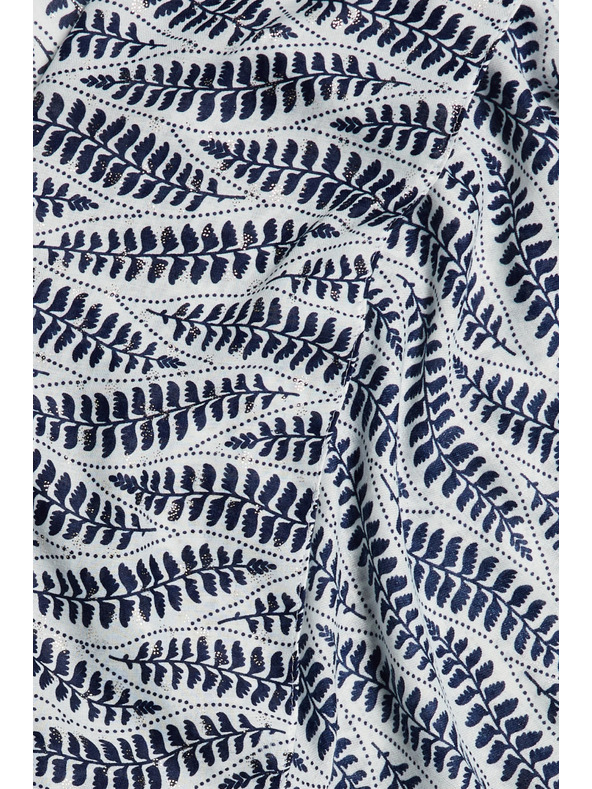 Moodo Šál s rastlinným vzorom tmavomodrý Moodo