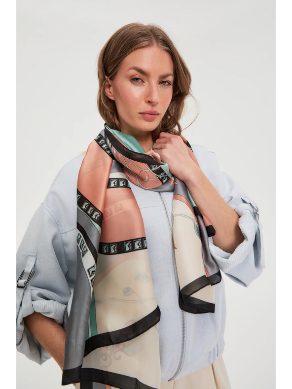 Moodo Vzorovaný šál mätový Moodo