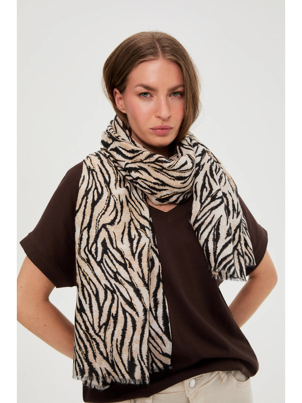 Moodo Šál so zvieracím vzorom béžový Moodo