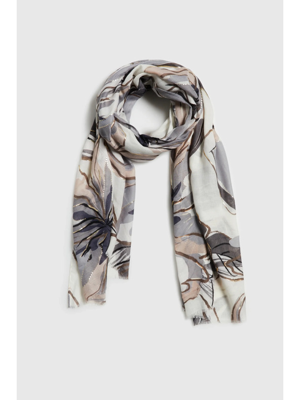 Moodo Šál s kvetmi sivý Moodo