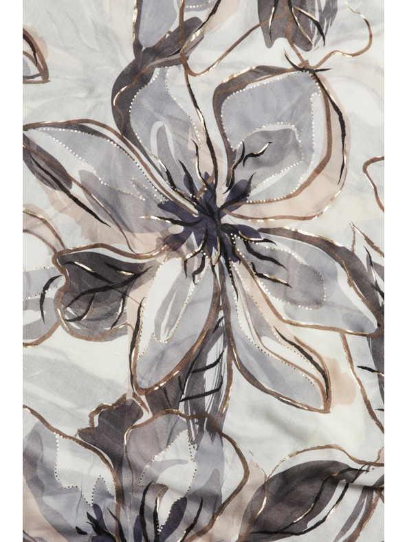 Moodo Šál s kvetmi sivý Moodo