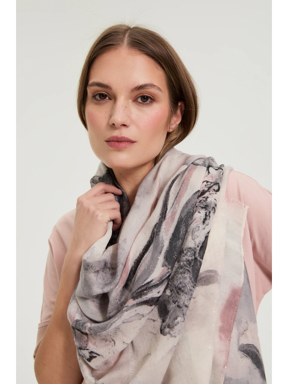 Moodo Vzorovaný šál ružový Moodo