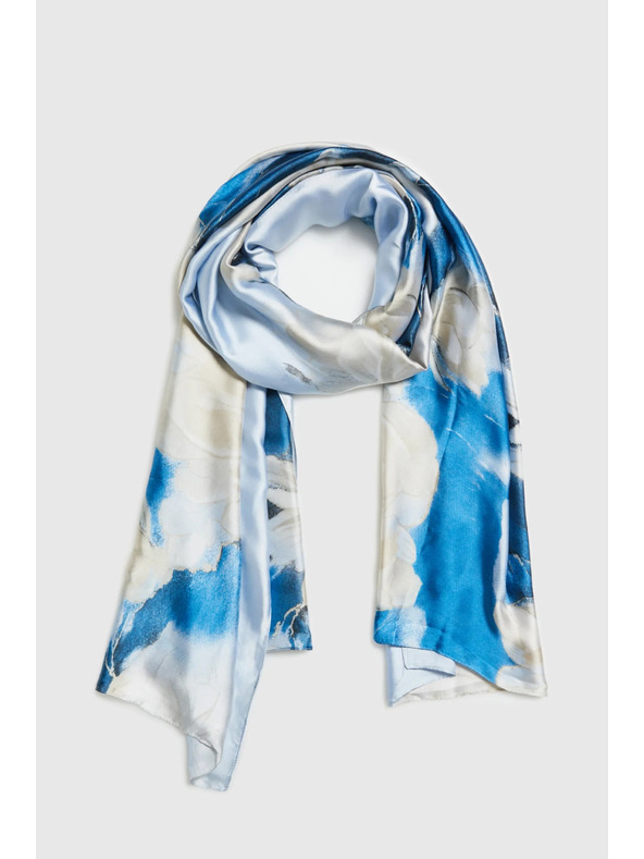 Moodo Šála s kvetinovým vzorom svetlomodrá Moodo