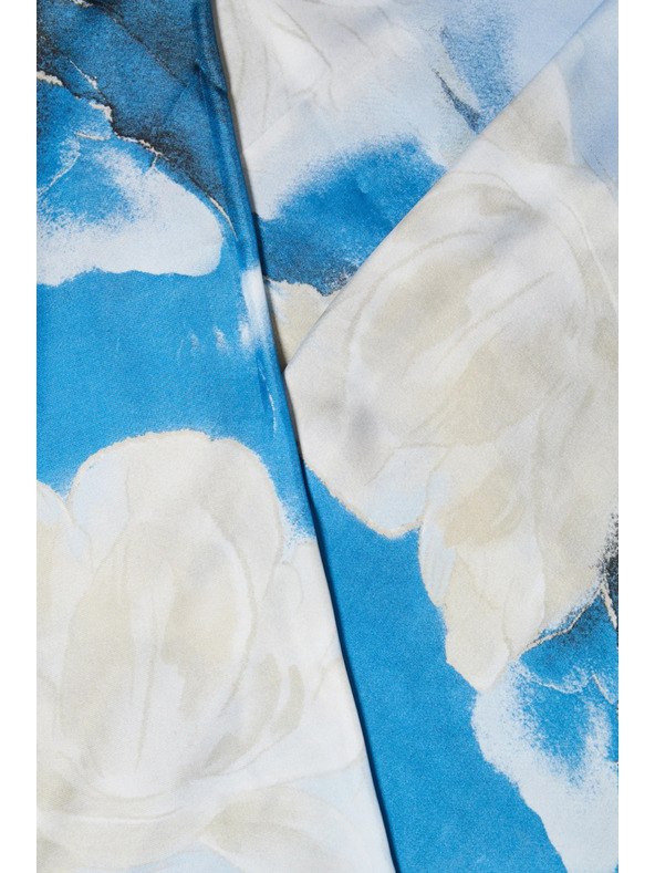 Moodo Šála s kvetinovým vzorom svetlomodrá Moodo