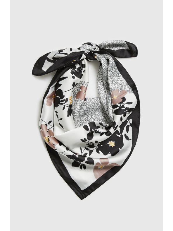 Moodo Šatka s kvetinovým vzorom čierna Moodo