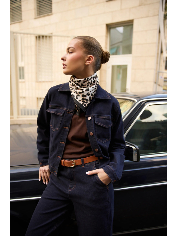 Moodo Šatka s leopardím vzorom hnedá Moodo