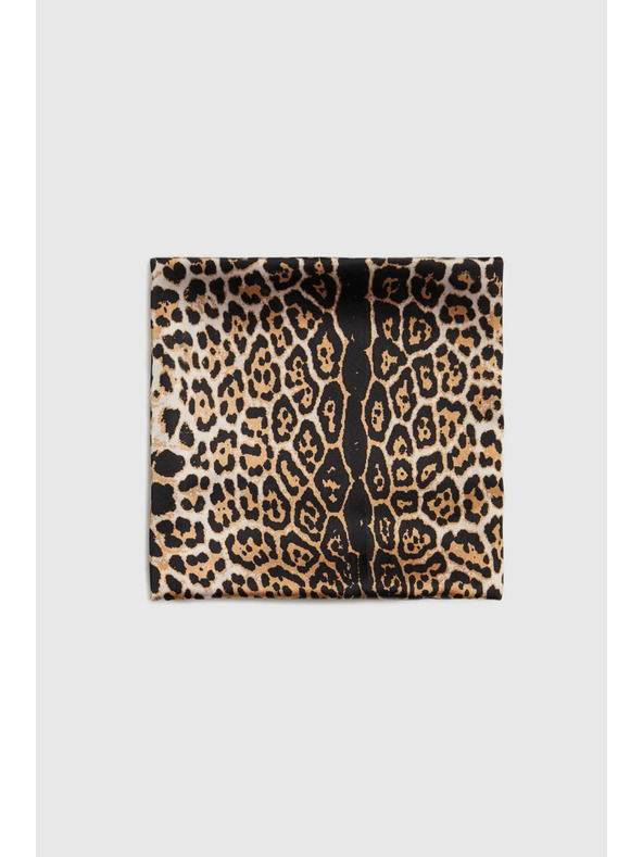 Moodo Šatka s leopardím vzorom hnedá Moodo