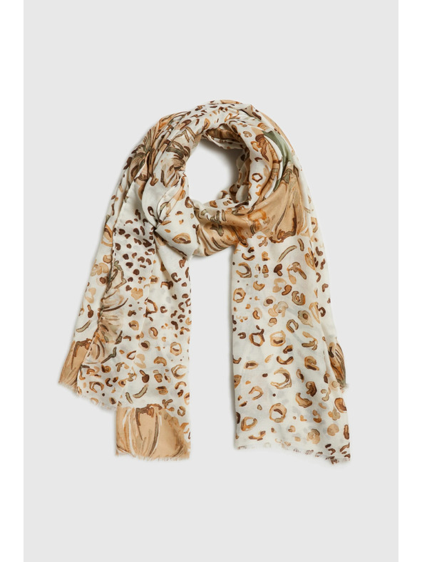 Moodo Vzorovaný šál béžový Moodo