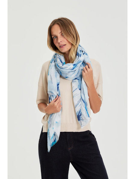 Moodo Vzorkovaný šál modrý Moodo