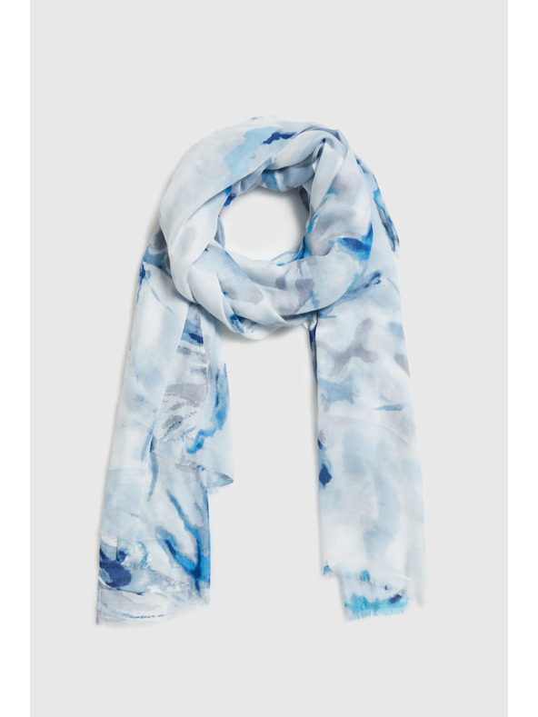 Moodo Vzorkovaný šál modrý Moodo
