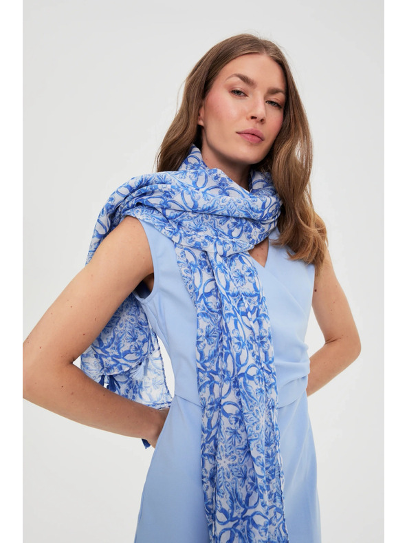 Moodo Šál so strapcami svetlomodrý Moodo