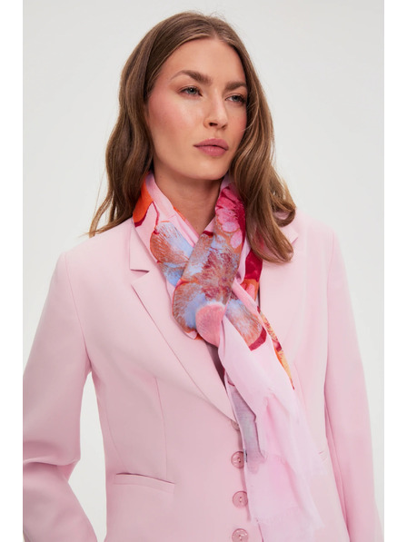 Moodo Šál s kvetmi ružový Moodo