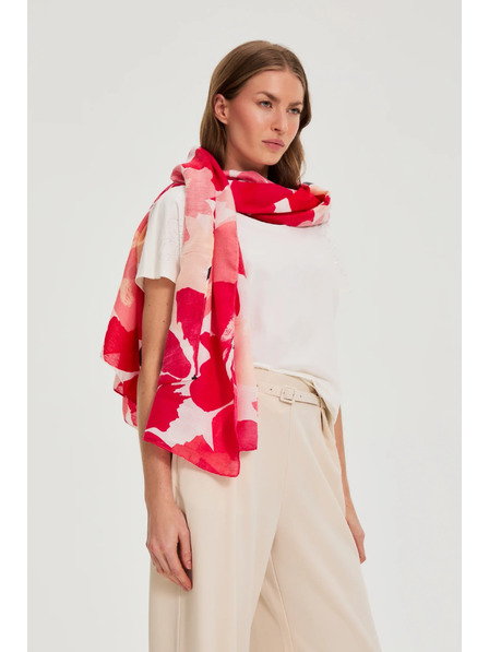 Moodo Šál s kvetinovým vzorom červený Moodo