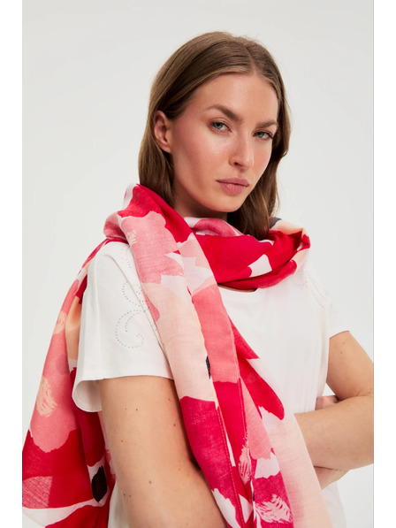 Moodo Šál s kvetinovým vzorom červený Moodo