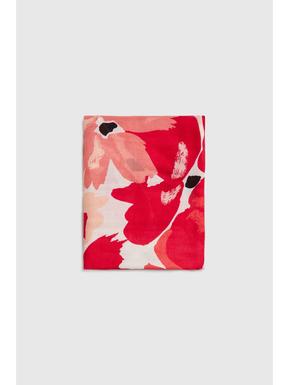 Moodo Šál s kvetinovým vzorom červený Moodo