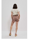 Moodo Karamelové džínsové šortky s vysokým pásom Moodo