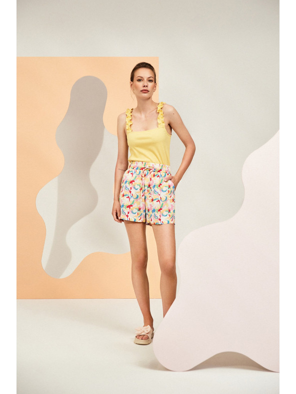 Moodo Fialové šortky s potlačou Moodo