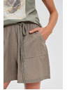 Moodo Voľné olivové šortky Moodo