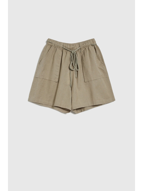 Moodo Voľné olivové šortky Moodo