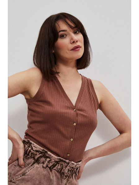 Moodo Rebrovaný top čokoládový Moodo