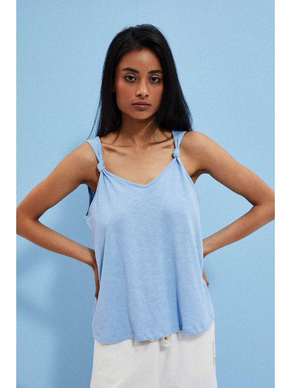 Moodo Hladký modrý top Moodo