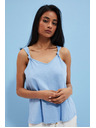 Moodo Hladký modrý top Moodo