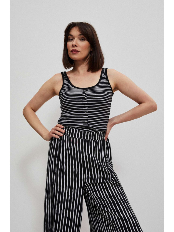 Moodo Čierno-biely pruhovaný top s gombíkmi Moodo