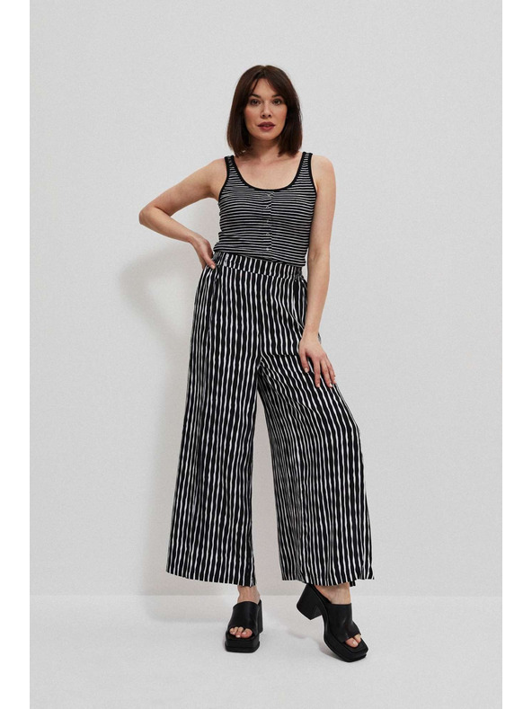 Moodo Čierno-biely pruhovaný top s gombíkmi Moodo