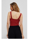 Moodo Žebrovaný top na širokých ramienka rubínový Moodo