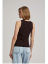 Moodo Tmavohnedý top so zriasením bokov Moodo