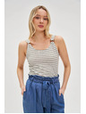 Moodo Biely pruhovaný top Moodo