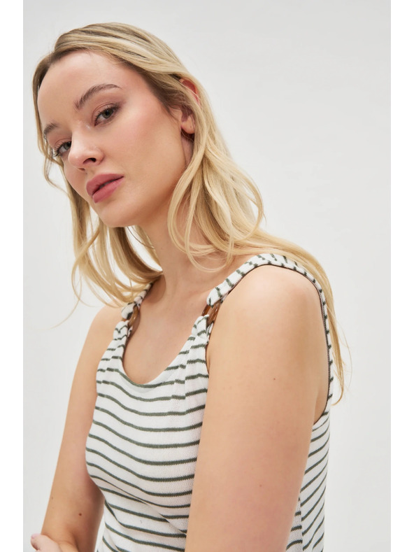 Moodo Biely pruhovaný top Moodo