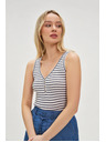 Moodo Biely pruhovaný top s gombíkmi Moodo