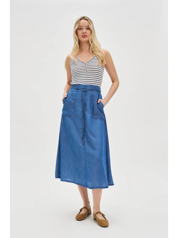 Moodo Biely pruhovaný top s gombíkmi Moodo