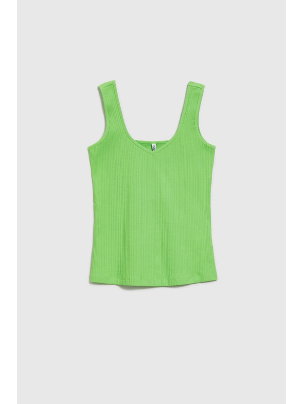 Moodo Zelený žebrovaný top Moodo