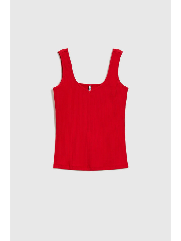 Moodo Žebrovaný top červený Moodo