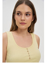 Moodo Žebrovaný top s gombíkmi žltý Moodo
