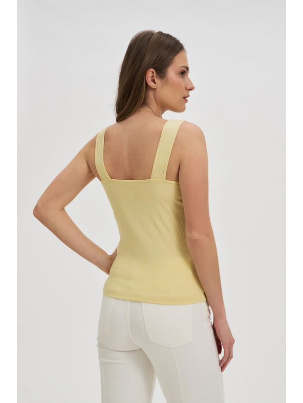 Moodo Žebrovaný top s gombíkmi žltý Moodo